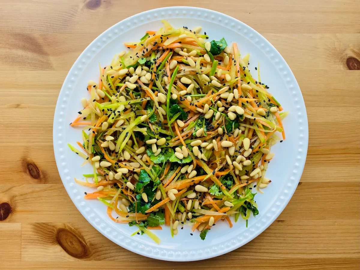 Image of Crunchy Carrot & Green Daikon Salad with Creamy Miso Dressing