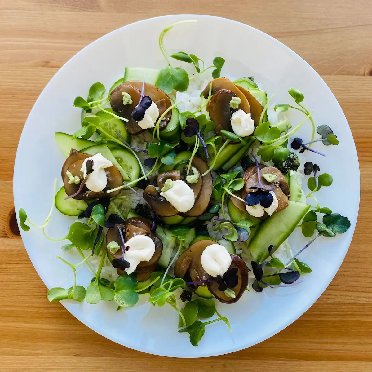 Image of Fresh Cucumber Mushroom Chirashi